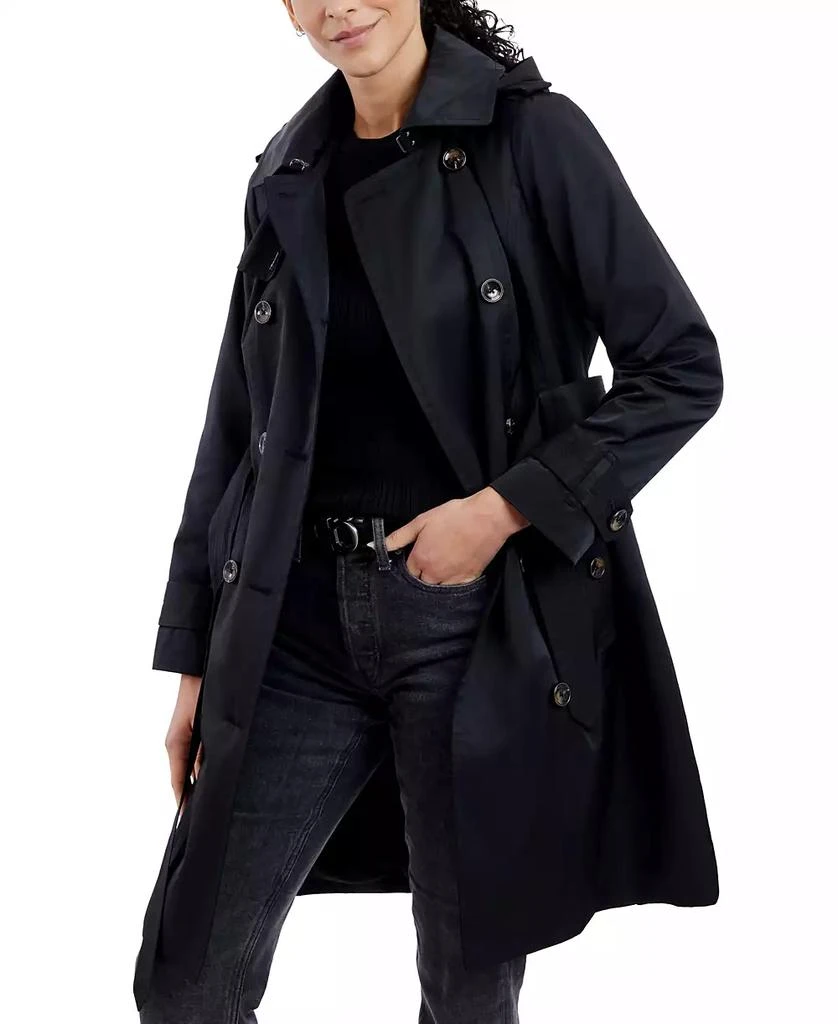 London Fog Women's Double-Breasted Hooded Trench Coat, Created for Macy's 3