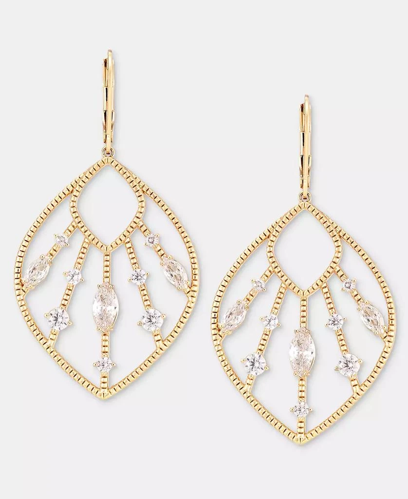 Anne Klein Cubic Zirconia Openwork Navette Drop Earrings