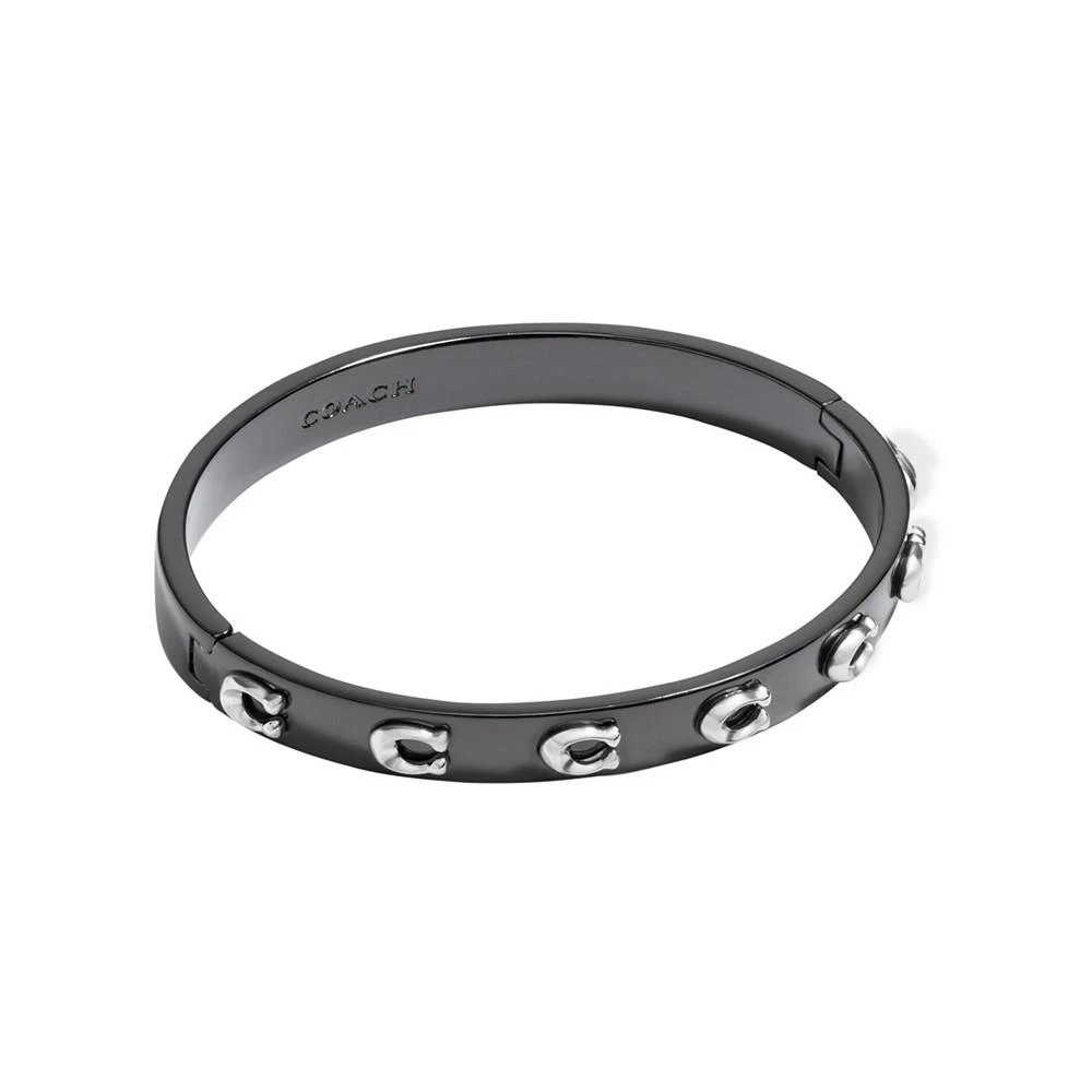 COACH Hematite Signature Sculpted C Bangle Bracelet 2