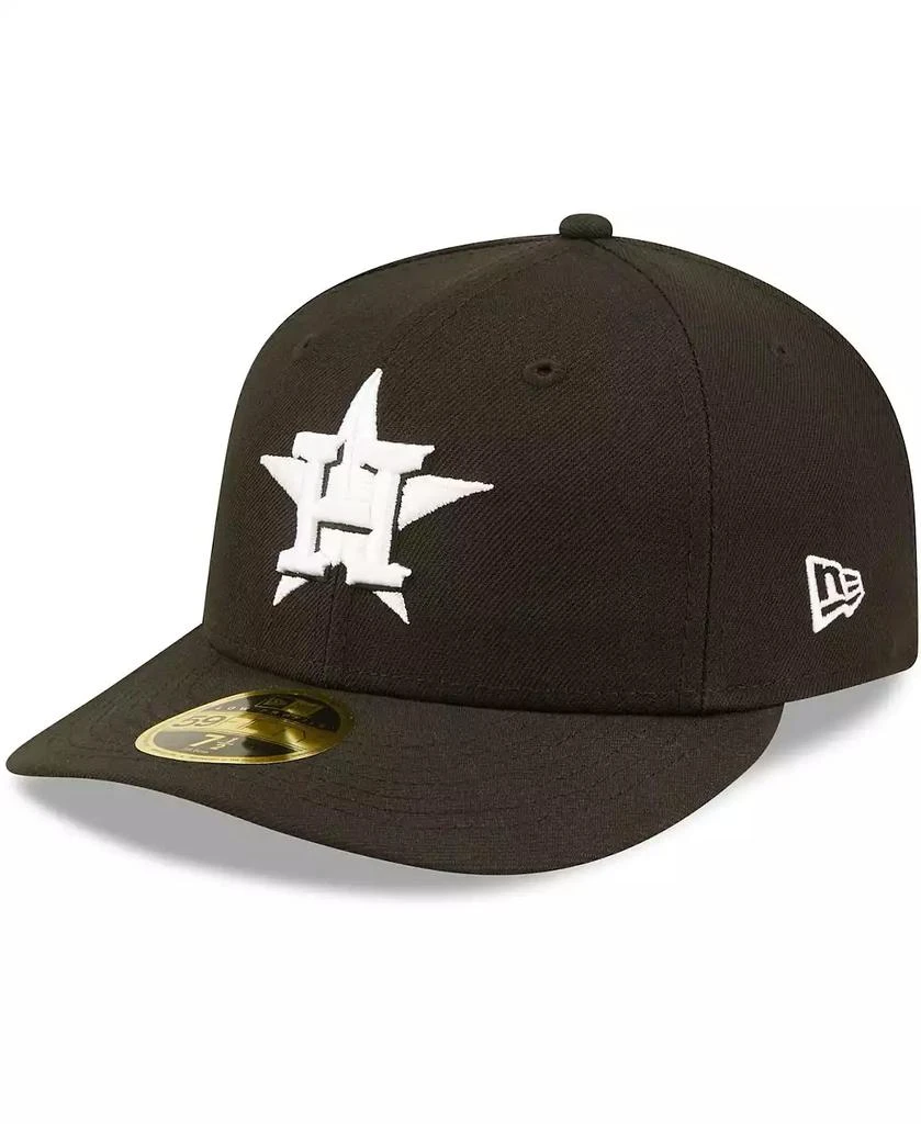New Era Men's Houston Astros Black, White Low Profile 59FIFTY Fitted Hat 2