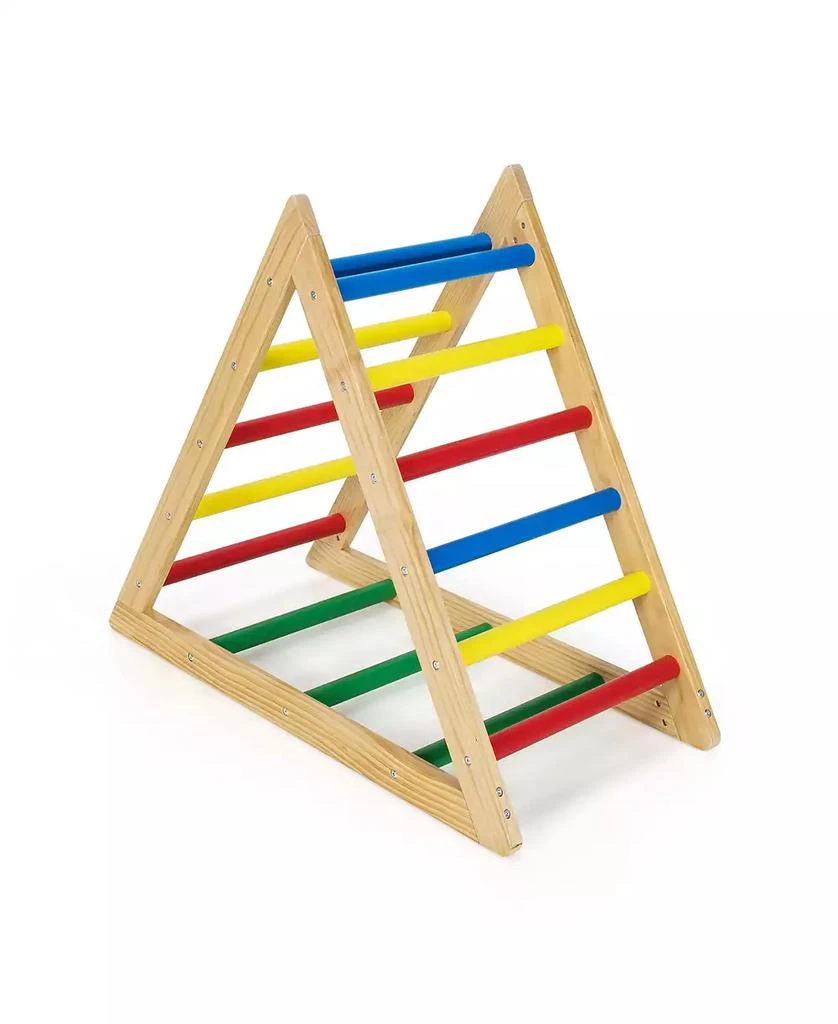 Mecale Wooden Toddlers Triangle Climber with 3 Levels Climbing Difficulty