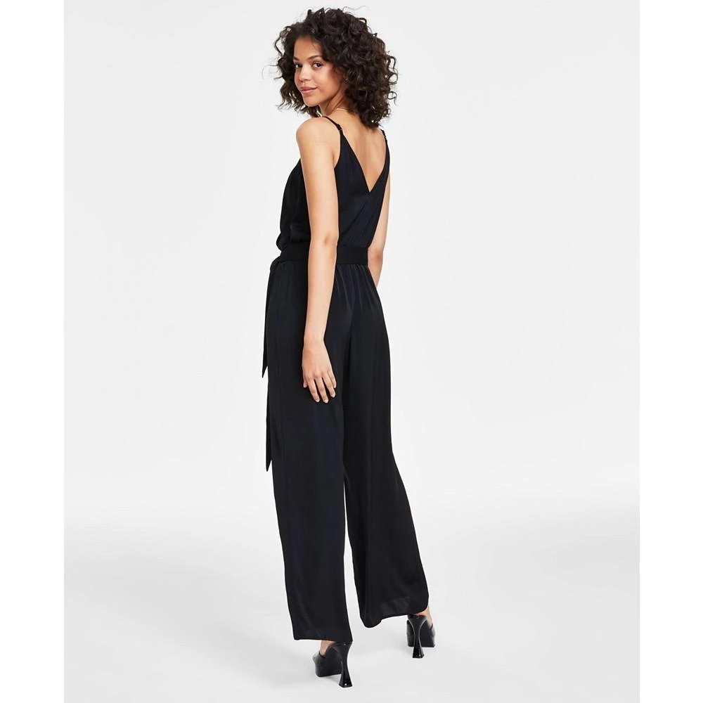 Bar III Trendy Plus Size Tie-Waist Wide-Leg Adjustable-Strap Jumpsuit, Created for Macy's 7