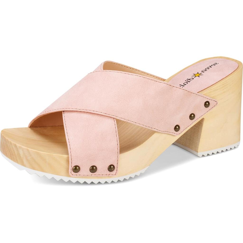 Seven Dials Malta Womens Faux Nubuck Slide Platform Sandals