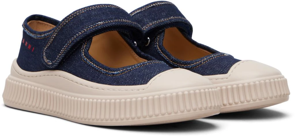Marni Kids Navy Denim Mary Jane Sneakers 4