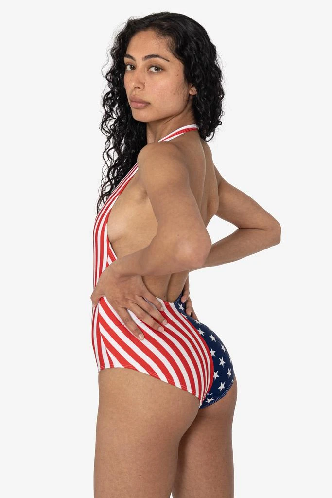 Los Angeles Apparel RNT342P - Printed 2-Tone Halter One Piece 5