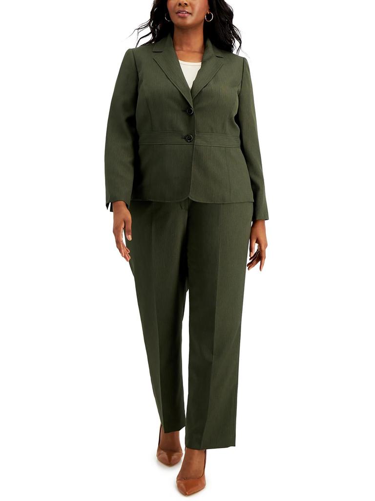 Le Suit Womens Striped 2PC Two-Button Suit