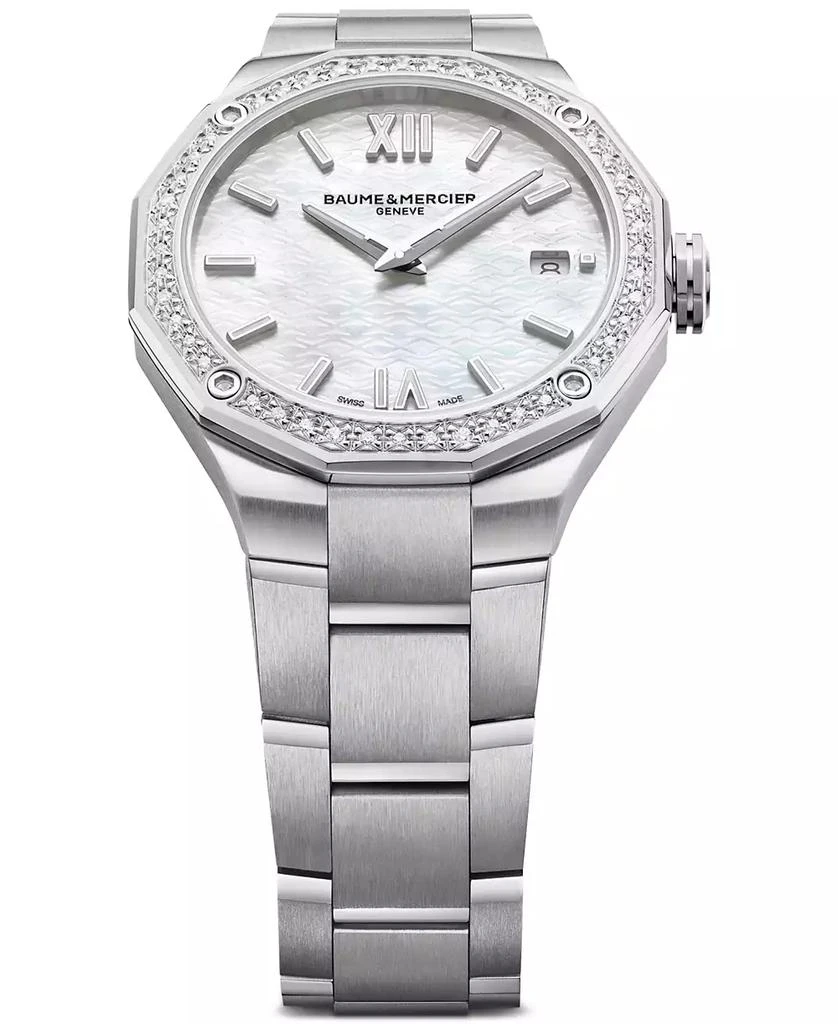 Baume 
Mercier Women
s Swiss Riviera Diamond (1/5 ct. t.w.) Stainless Steel Steel Bracelet Watch 36mm 4