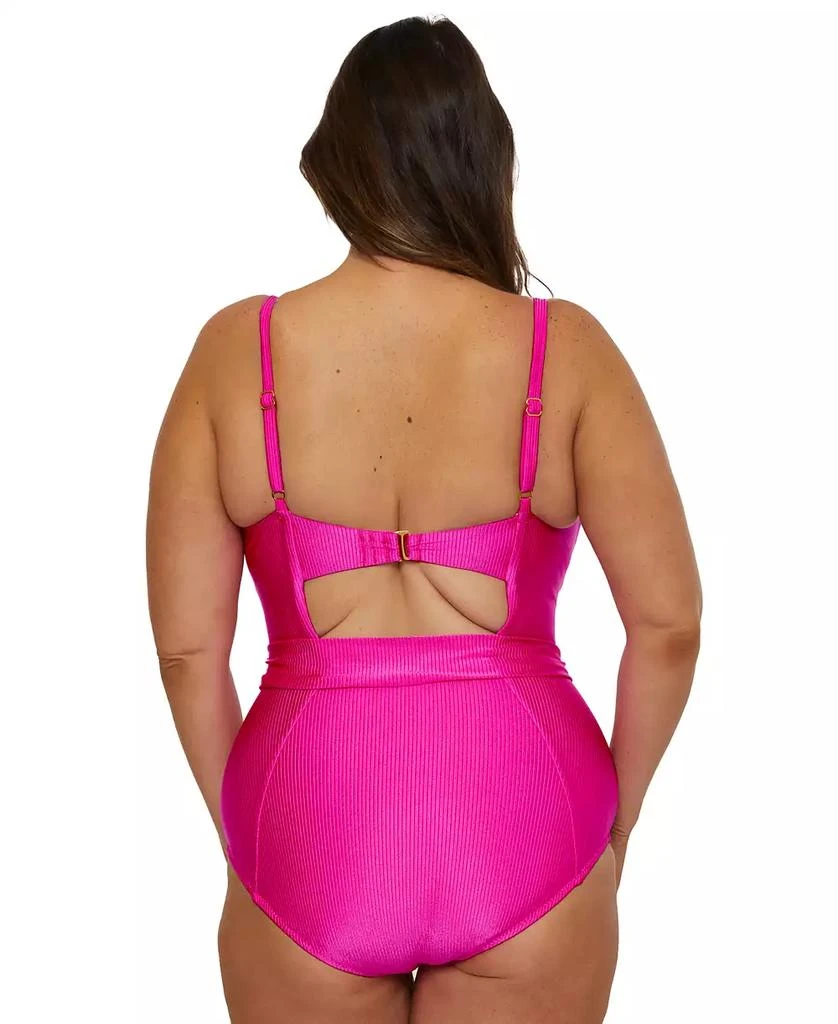Becca Becca ETC Plus Size Ring Belted Rib One-Piece Swimsuit 2