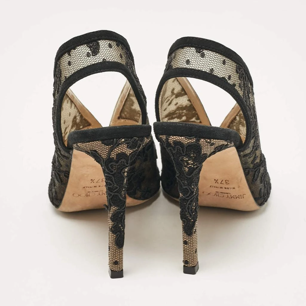 Jimmy Choo Jimmy Choo Black Lace Shar Slingback Pumps Size 37.5 5