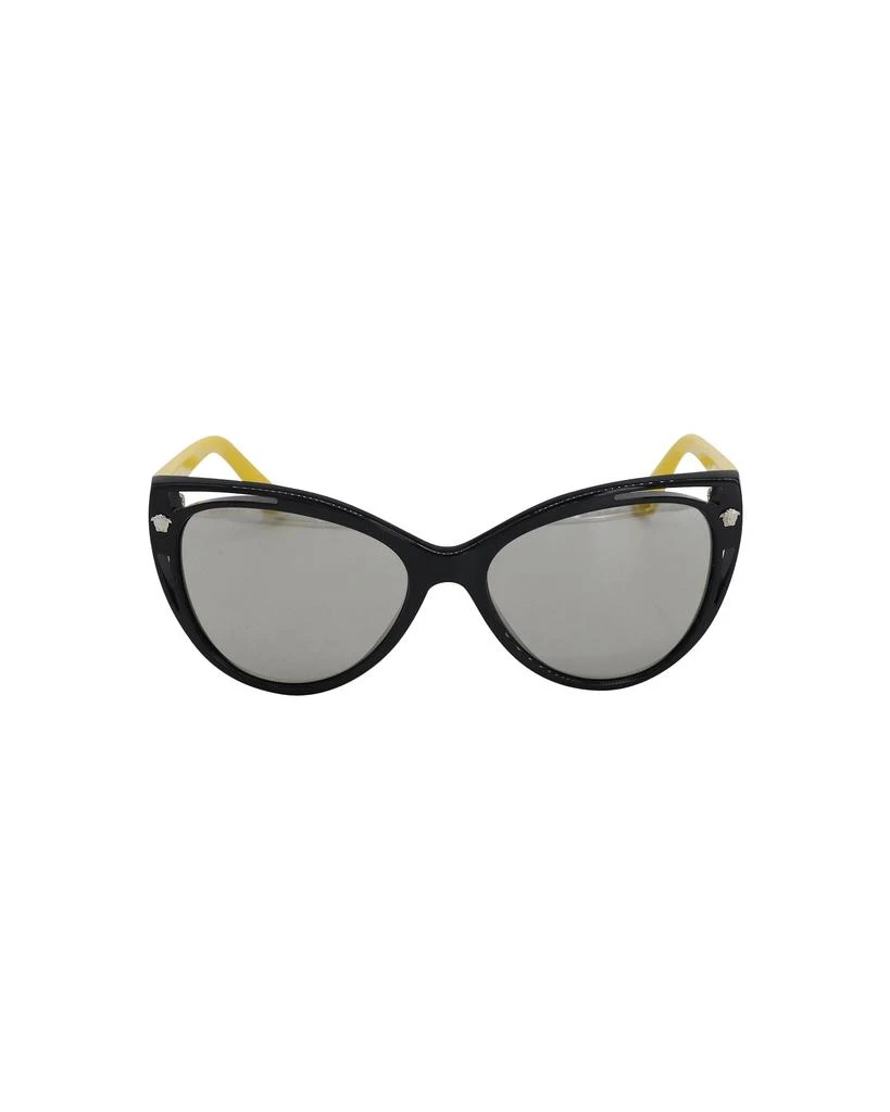 Shop VE4267 Retro Cat-eye Sunglasses in Black and Yellow 