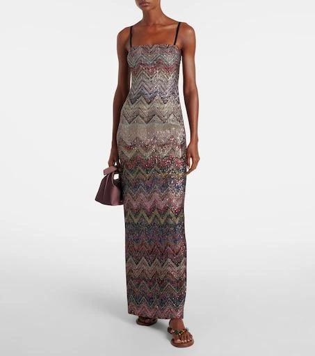 knee length dresses for ladies MISSONI | S/L LONG DRESS-BLUE main image 1