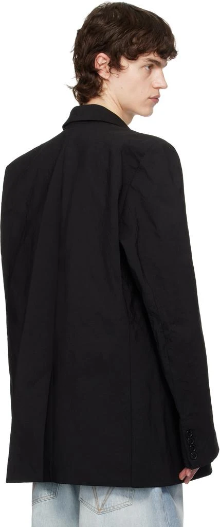 Vetements Black Metalized Wrinkled Single Breasted Blazer 3