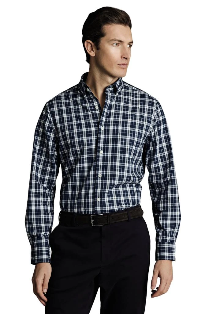 Charles Tyrwhitt Men's Slim Fit Button-Down Collar Non-Iron Stretch Poplin Check Shirt 7
