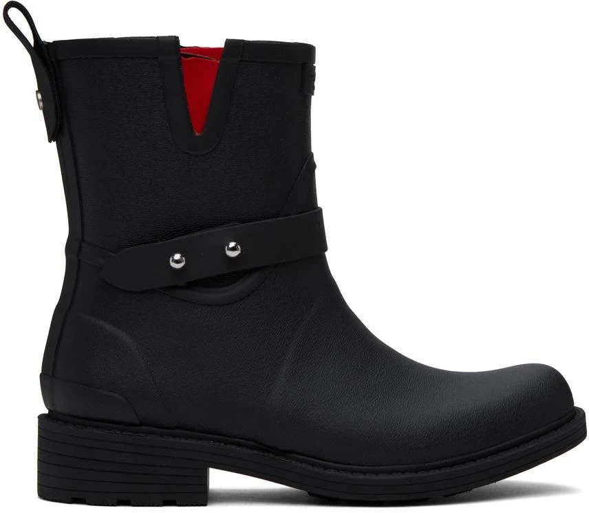 Rag & Bone Black Moto Rain Boots 1