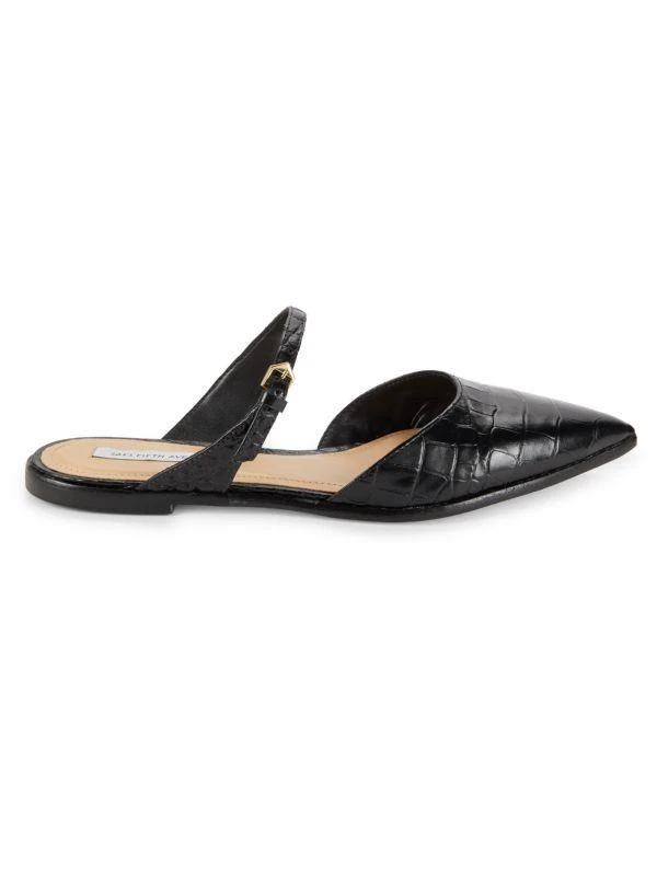 Saks Fifth Avenue Croc Embossed Leather Strappy Mules 1