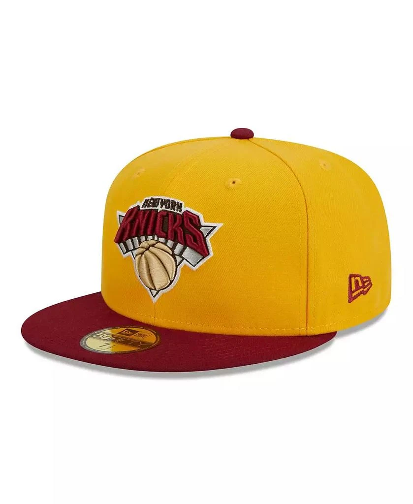 New Era Men's Yellow/Red New York Knicks Fall Leaves 2-Tone 59FIFTY Fitted Hat 1
