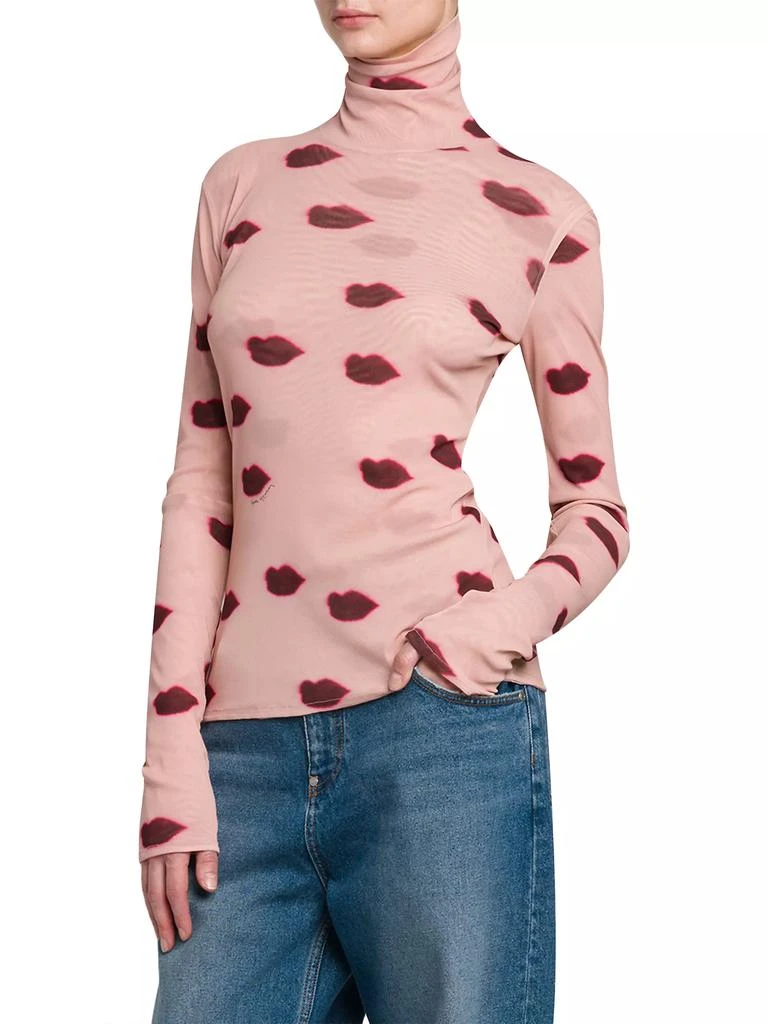 Stella McCartney Lips Mesh Turtleneck Top 4