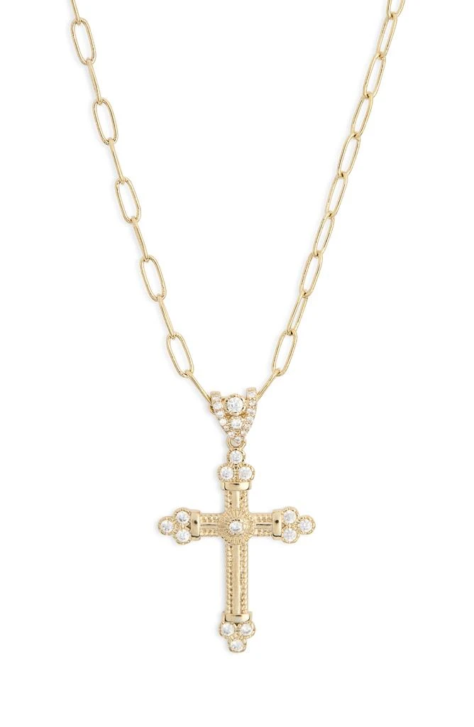 Leith Pavé Crystal Cross Pendant Necklace 2