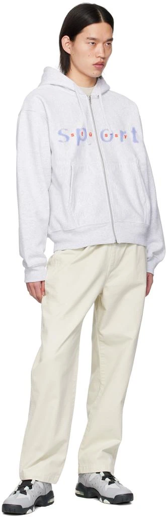 STUSSY Gray Dot Sport Hoodie 4