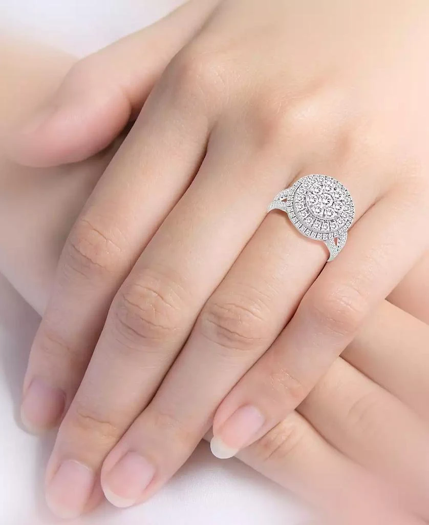 Diamond Concentric Circle Cluster Ring (2 in 10k White