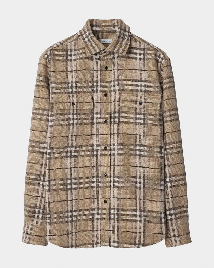Burberry Men's Check Flannel Button-Down Shirt 1