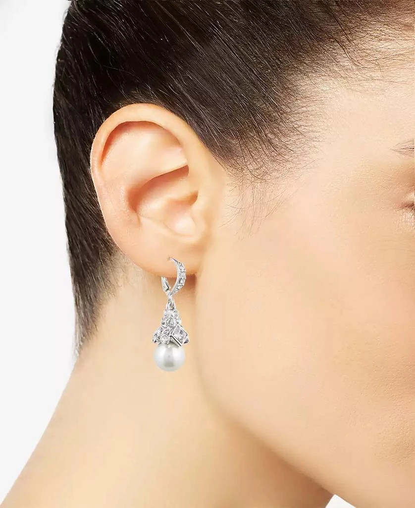 Givenchy Imitation Rhodium Crystal and Imitation Pearl Small Drop Earring 2