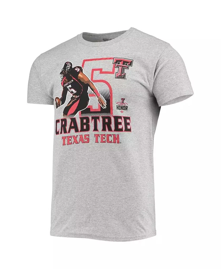 The Original Retro Brand Men's Michael Crabtree Heathered Gray Texas Tech Red Raiders Ring of Honor T-shirt 3