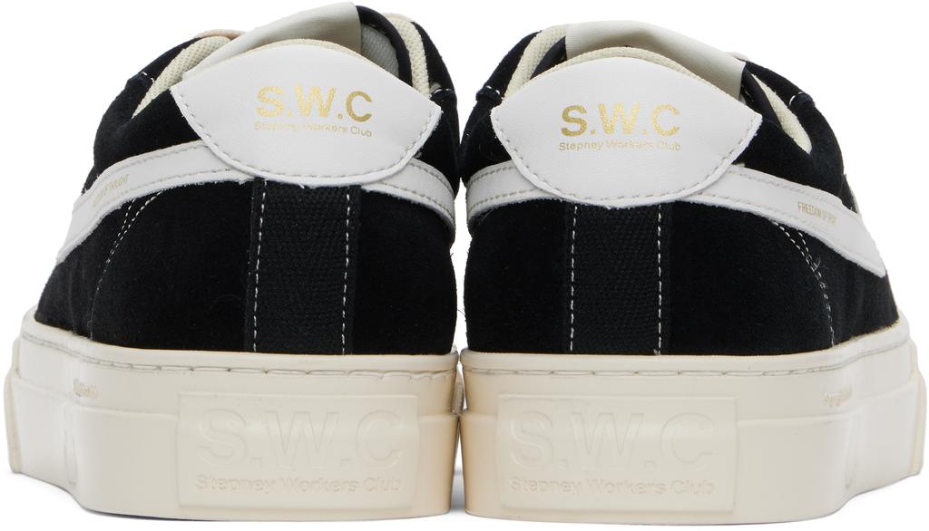 Stepney Workers Club Black & White Dellow S-Strike Cup Suede Sneakers