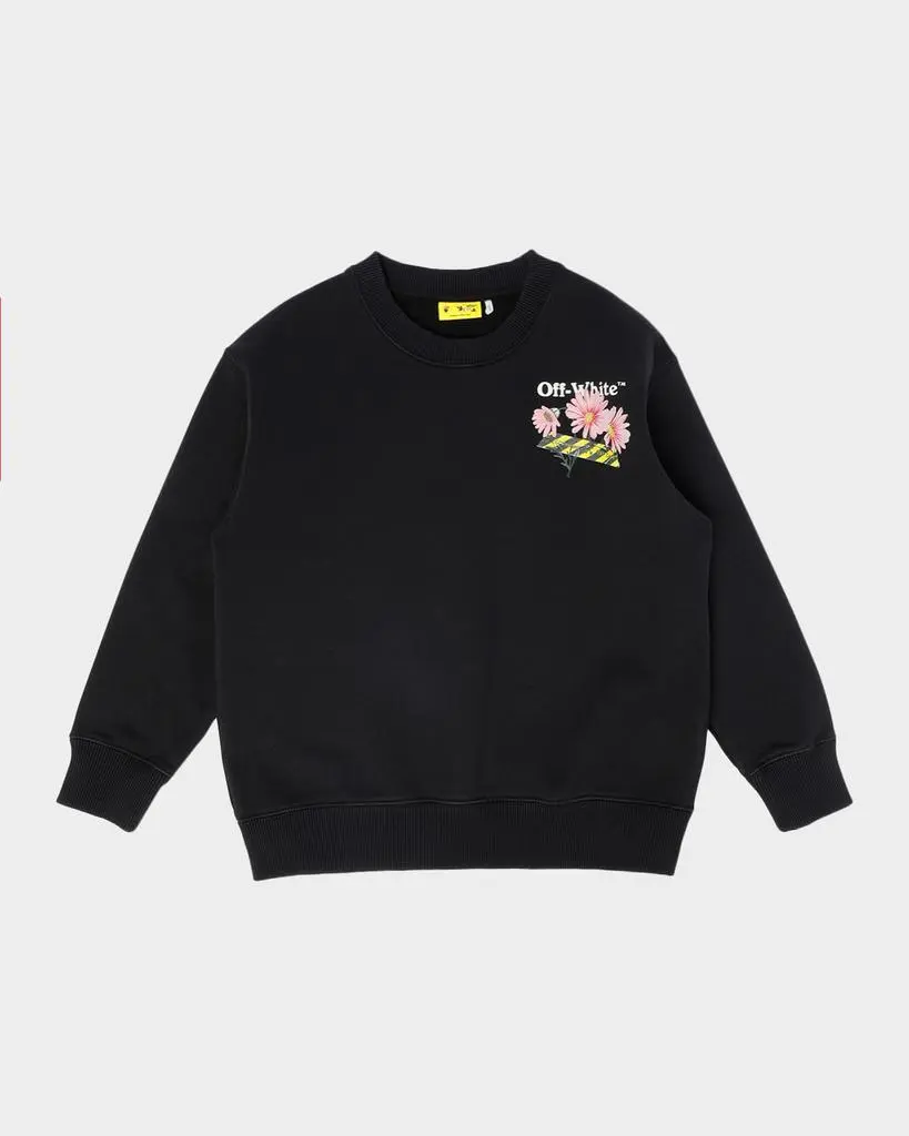 Off-White Girl's Daisy Tape Crewneck Sweatshirt, Size 4-12