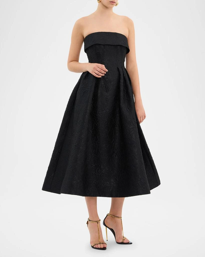 REBECCA VALLANCE Esther Strapless Midi Dress 2