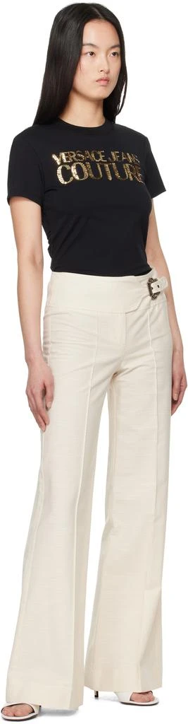 Versace Black Crystal Institutional Logo T-Shirt 5