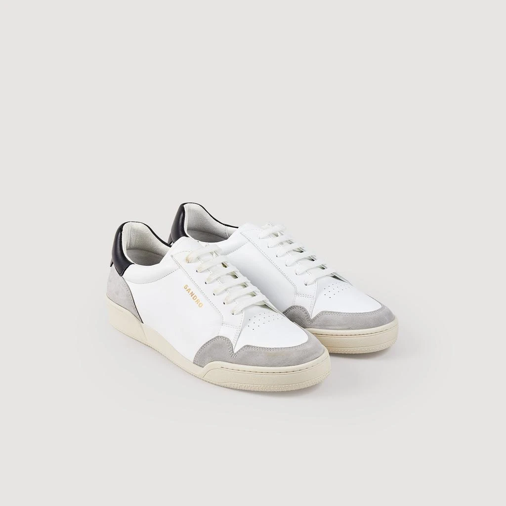 Sandro Homme Baskets En Cuir 2