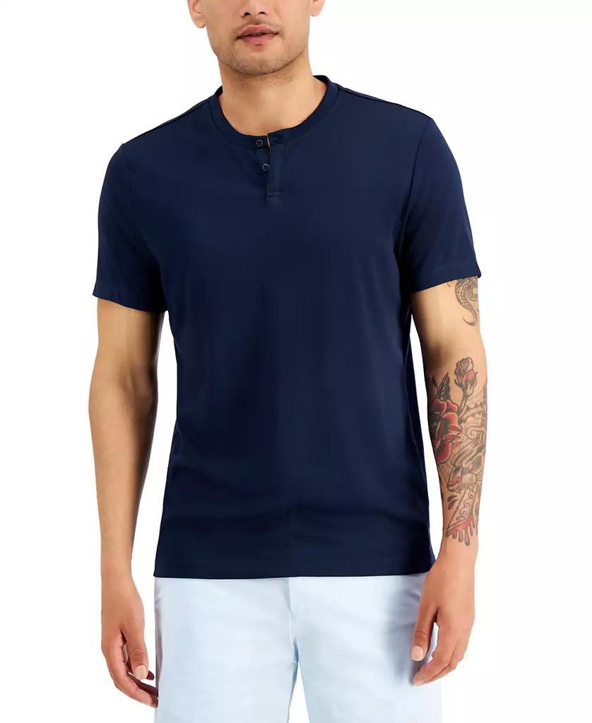 Alfani Men's Solid Henley, Created for Macy's
