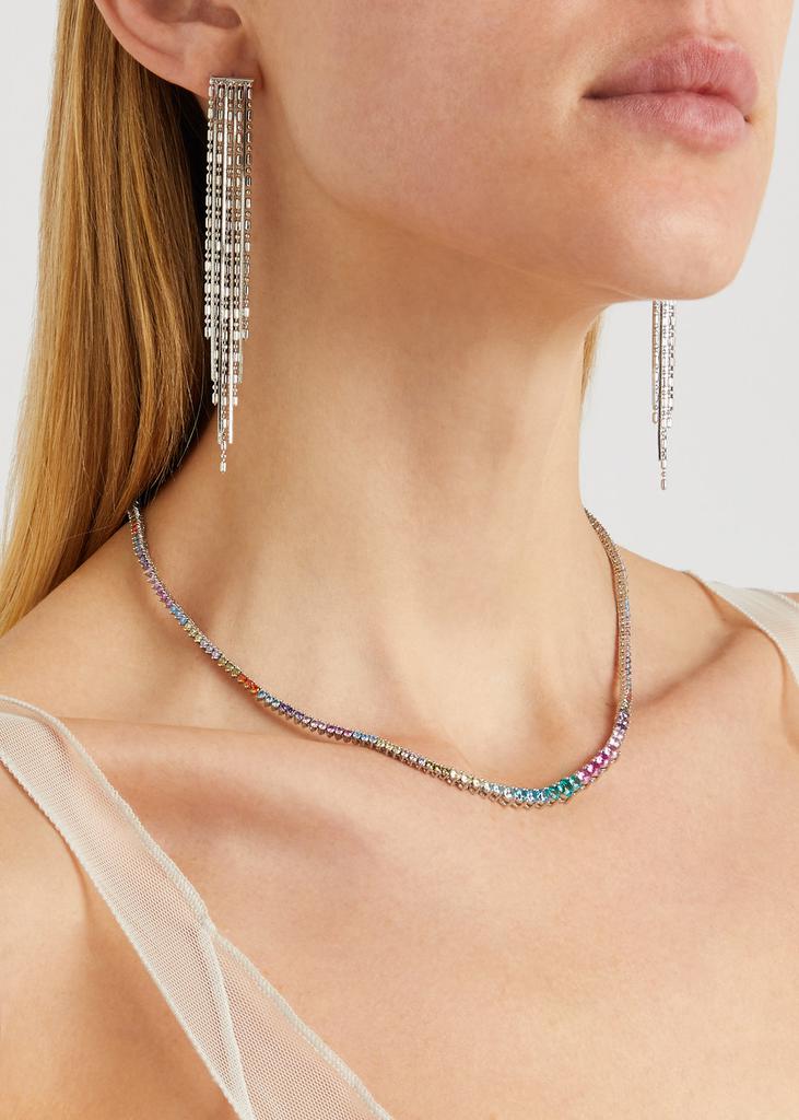 FALLON Waterfall fringed drop earrings