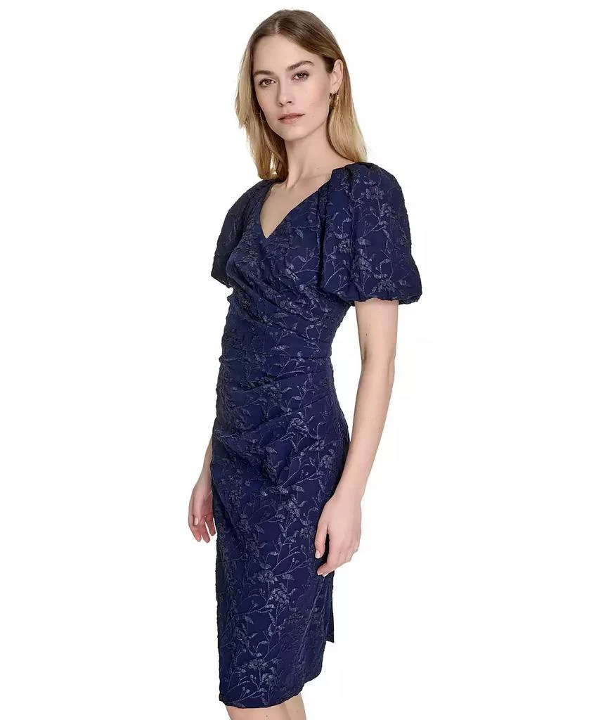 Eliza J Women's Jacquard V-Neck Short-Sleeve Sheath Dress 4