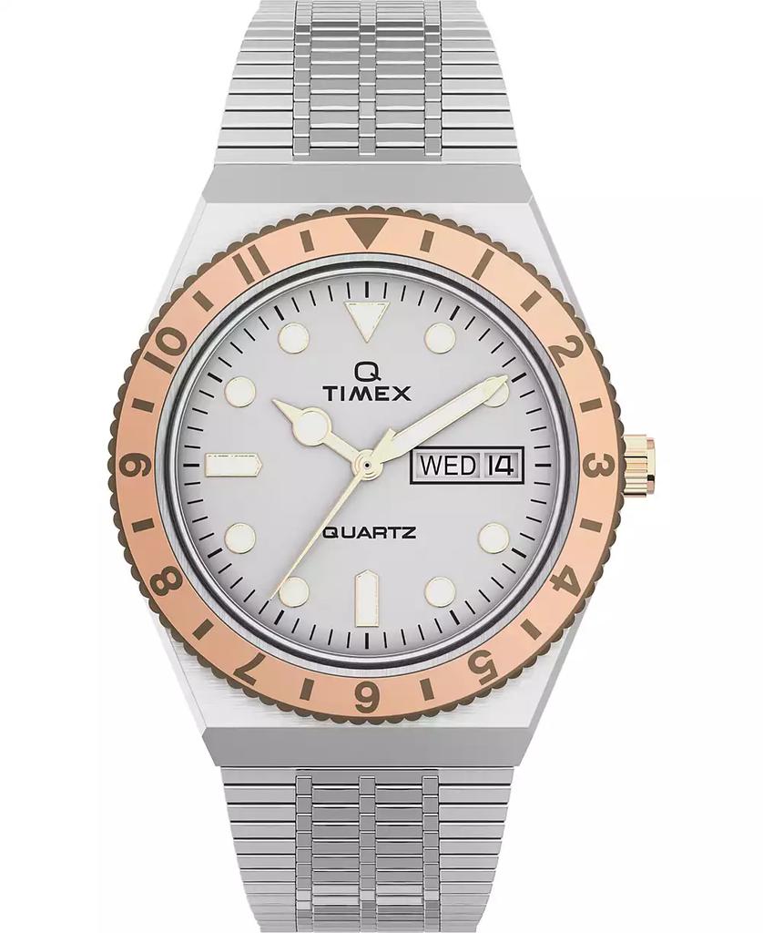 Timex Women's Q Silver-Tone Stainless Steel Bracelet Watch 36mm