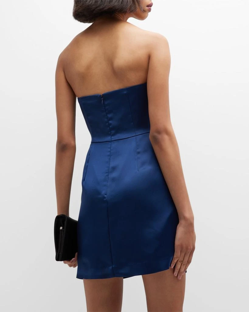 Ramy Brook Orion Strapless Tie-Front Satin Mini Dress 6
