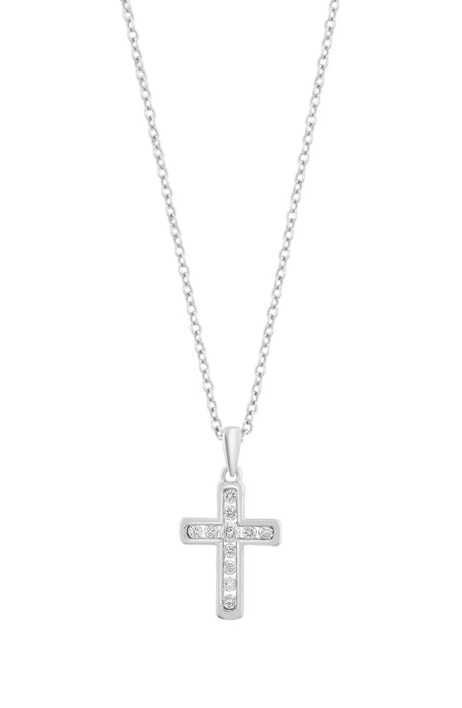 Effy 14K White Gold Diamond Cross Pendant Necklace 1
