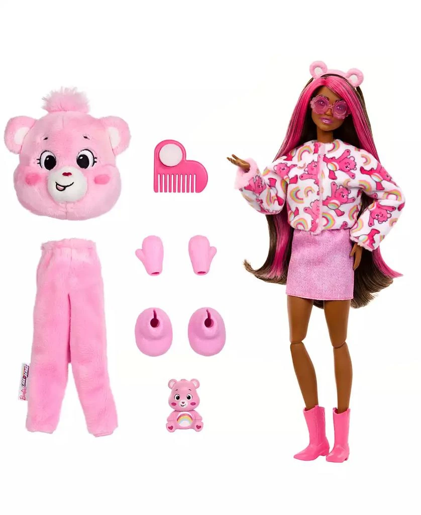 Barbie Cutie Reveal Care Bears Series Doll & Accessories in Cheer Bear Plush Costume, 10 Surprises 6