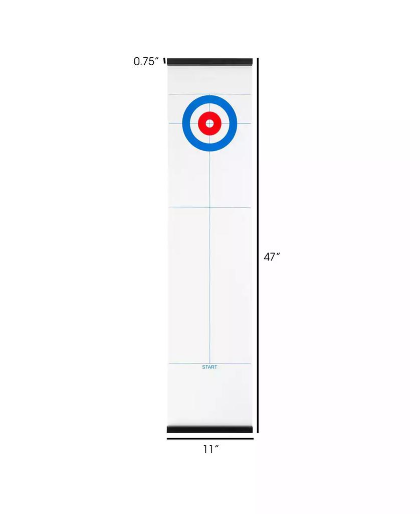 Trademark Global Hey Play Tabletop Curling Game - Portable Indoor Desktop Roll Up Magnetic Competition Board Game With Eight Stones