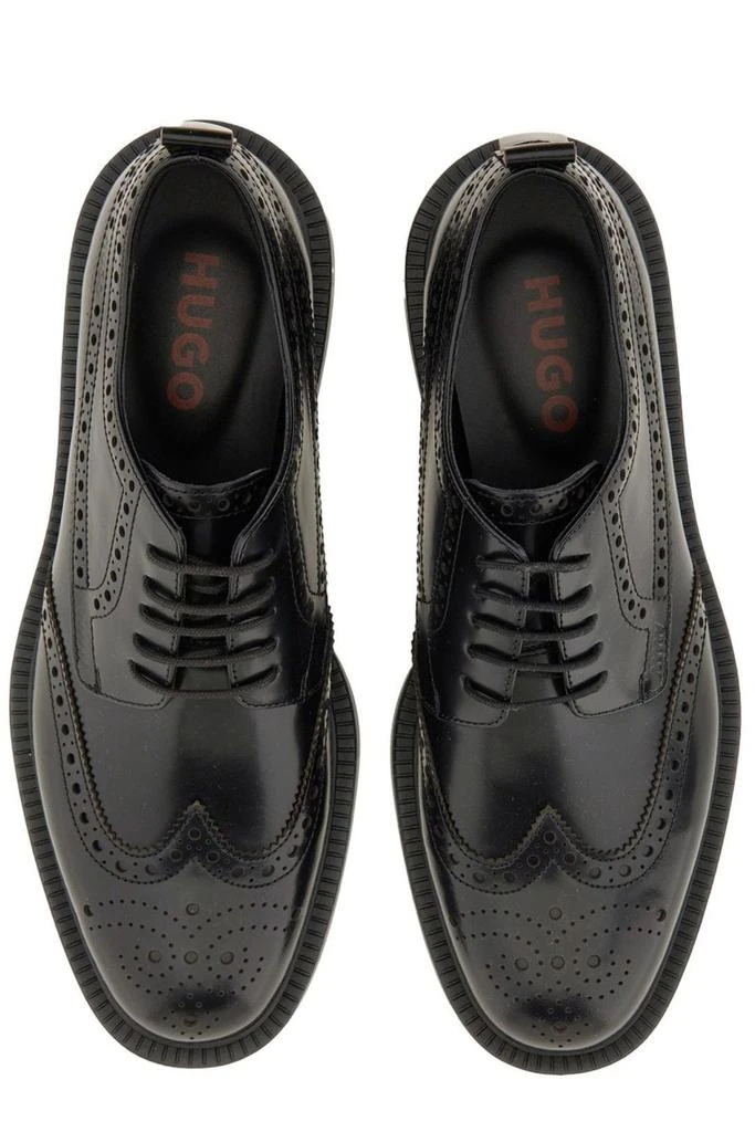 HUGO BOSS Men’s Black Lace Massive Derby Shoes Size 7 EU 40 Hugo Boss Lisbon Derby Mens Leather Dress Shoe in Black  main image 3
