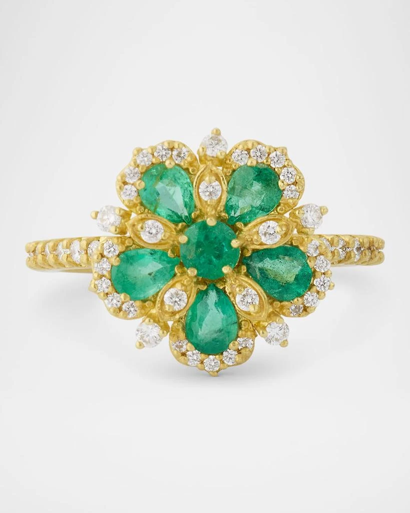 Tanya Farah Jasmine Bloom Diamond and Emerald Statement Ring from Neiman Marcus