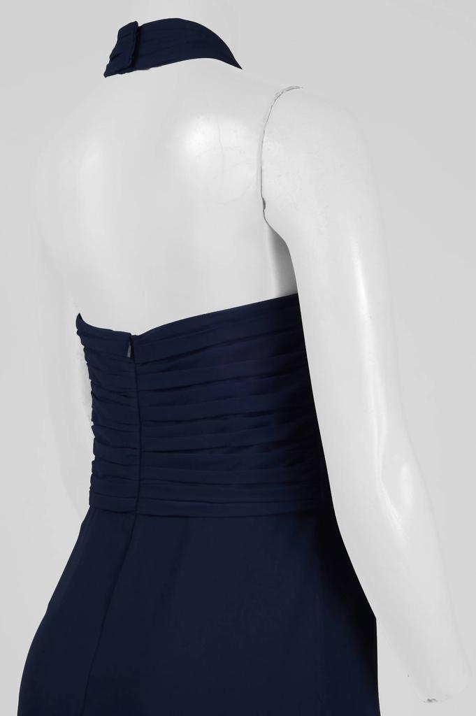 Monique Lhuillier Monique Lhuillier - Halter Neck Ruched Evening Dress