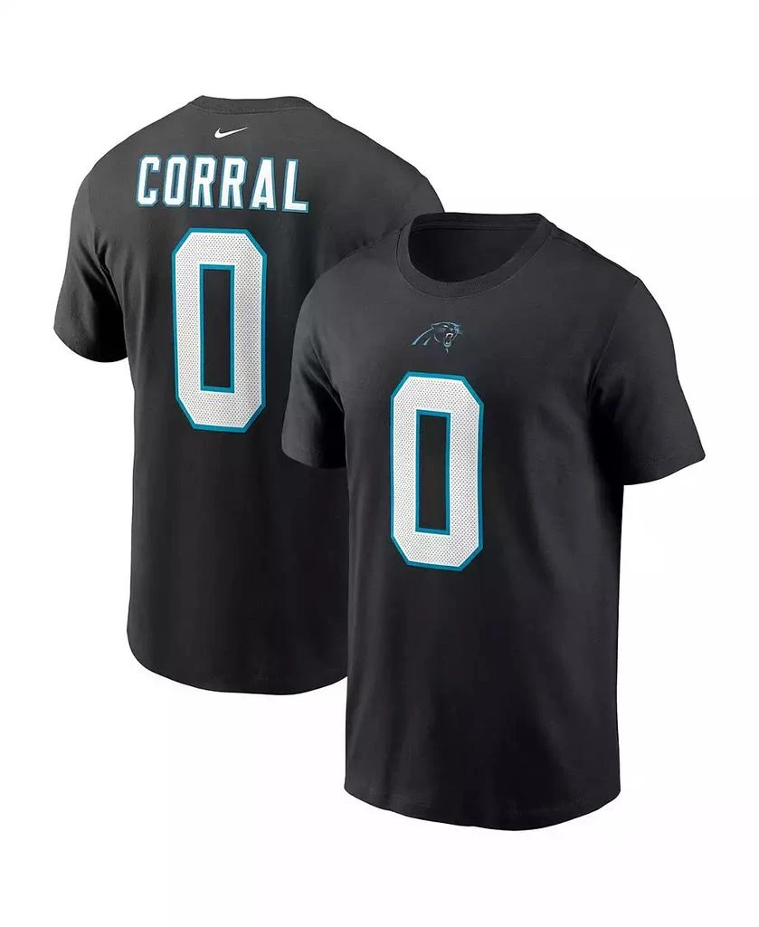 NIKE Men's Matt Corral Black Carolina Panthers 2022 NFL Draft Pick Player Name & Number T-shirt 1