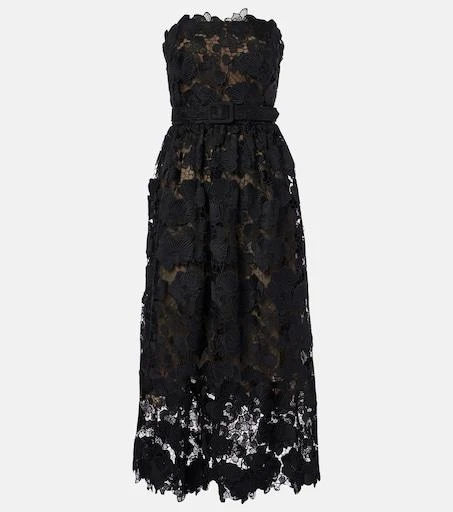 fit and flare midi dress white Lace Fit-and-Flare Midi Dress - White