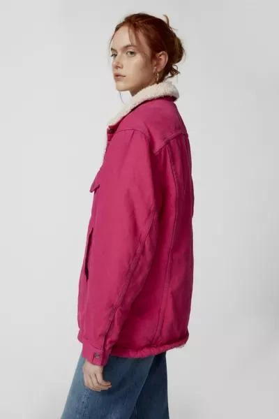 Urban Renewal Urban Renewal Remade Overdyed Branded Fleece-Lined Denim Jacket 4