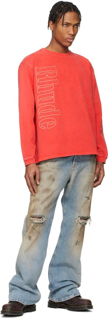 Rhude Red 'Rhude' Side Logo LS T-shirt 4