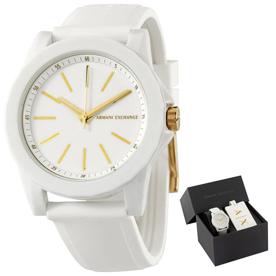 Armani Exchange Lady Banks Quartz White Dial Ladies Watch Set  AX7126