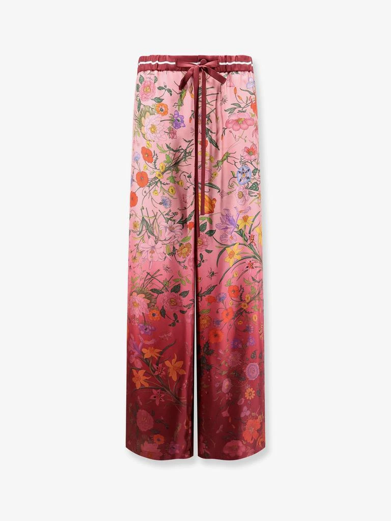 Gucci Silk trousers with Gucci Flora print 1