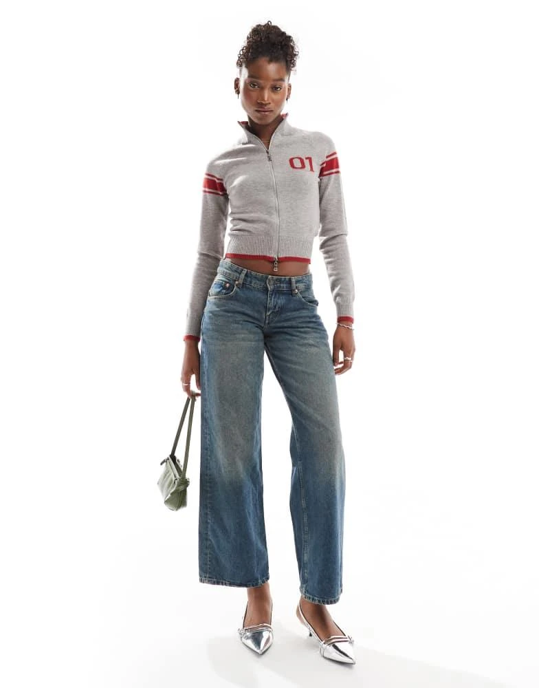 Motel Motel tacita zip through jumper in grey 2